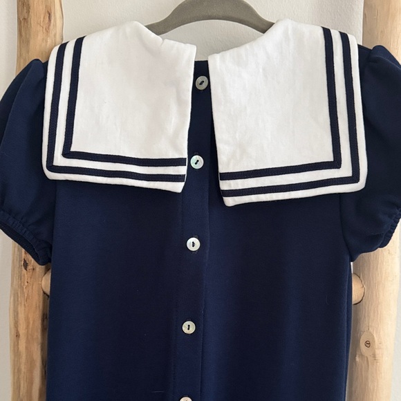 La Coqueta Navy Crisanta Girl Nautical Drop Waist Dress - Picture 8 of 10